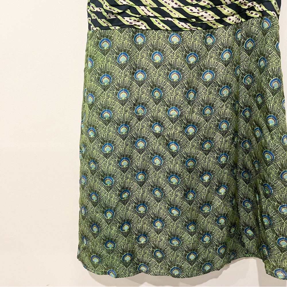 Tory Burch Green Patterned Collared Silk Dress - image 3
